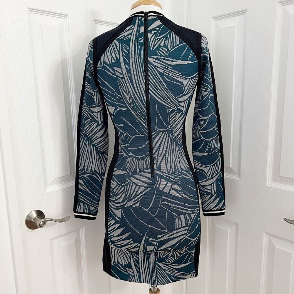 Veronica Beard Jacquard Palm Tropical Print Long Sleeve Bodycon Dress Small - Picture 4 of 6